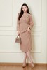 Le Malene 奶咖色气质西装领收腰连衣裙 19904 商品缩略图2
