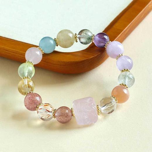 【九尾狐方糖多宝紫水晶串珠】多巴胺珠珠配色超级清爽，带来好运消除负能量 商品图1