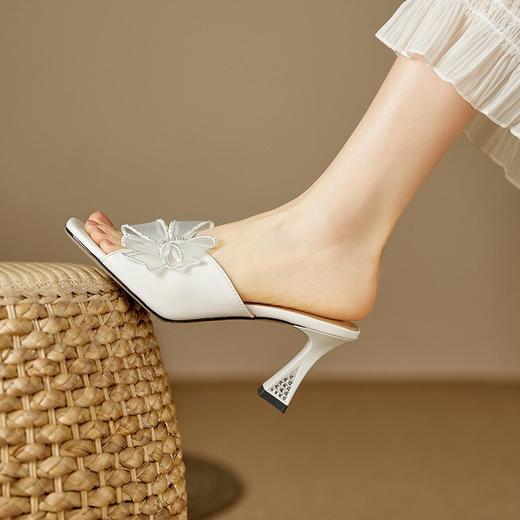 【预售5天】凉拖鞋外穿夏季新款蝴蝶结透明高跟鞋水晶气质粗跟凉鞋女鞋DS&1377-9 商品图1