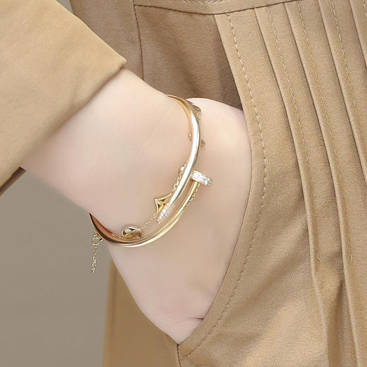 韩版修身气质单排扣，中长款时尚大码风衣QYM-XYKL-21K310 商品图3