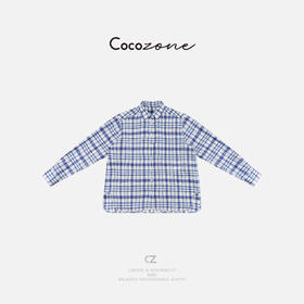 COCO ZONE 刘一一 春季新款格纹撞色单排扣长袖衬衫CD1A0253