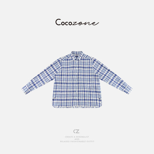 COCO ZONE 刘一一 春季新款格纹撞色单排扣长袖衬衫CD1A0253 商品图0