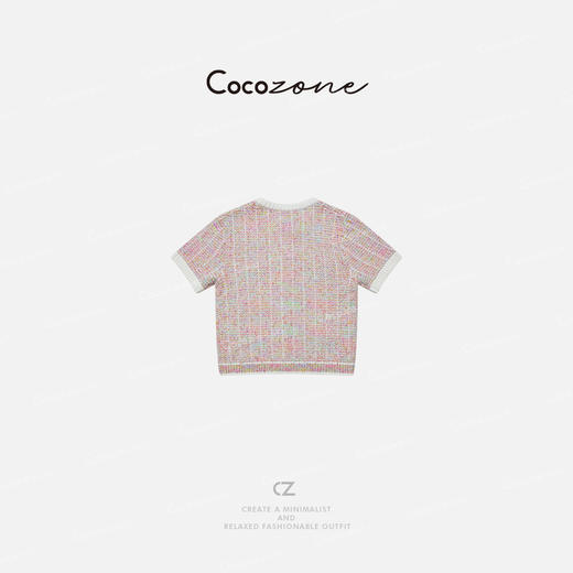 COCO ZONE 刘一一25新款混纺条纹纹路针织套头上衣CD1A0562 商品图1