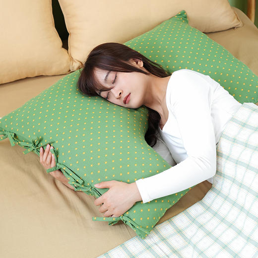 瑞士十字纹系列侧睡U型枕护颈椎助睡眠荞麦壳皮成人睡觉家用U型抱枕可拆洗 商品图2