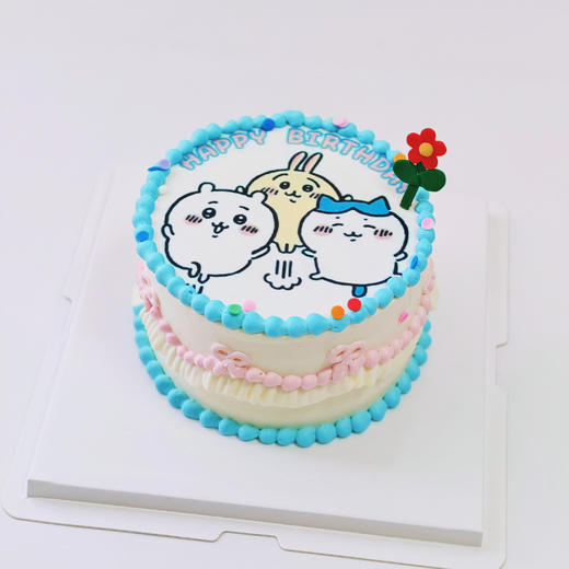 Chiikawa糯米纸复古裱花蛋糕 商品图0