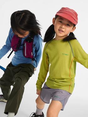 OUTnABOUT出门走走 25ss 儿童户外透气网眼美丽诺羊毛长袖T恤