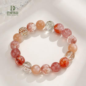 【新中式❗烟花多宝串珠手链】多宝串珠清透闪亮，圆润细腻莹润珠光，小众高级感彩发晶红胶花手串饰手链女QQ