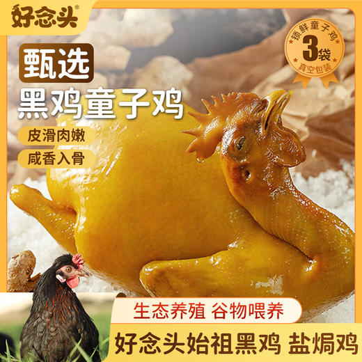 【好念头品牌】盐焗童子鸡3只装 皮滑肉嫩 开袋即食 商品图0