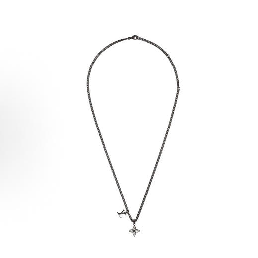 LouIs VUITTON Flower Cut 吊坠幸运四叶草 金属 项链 男款 黑色（SJ） 商品图1