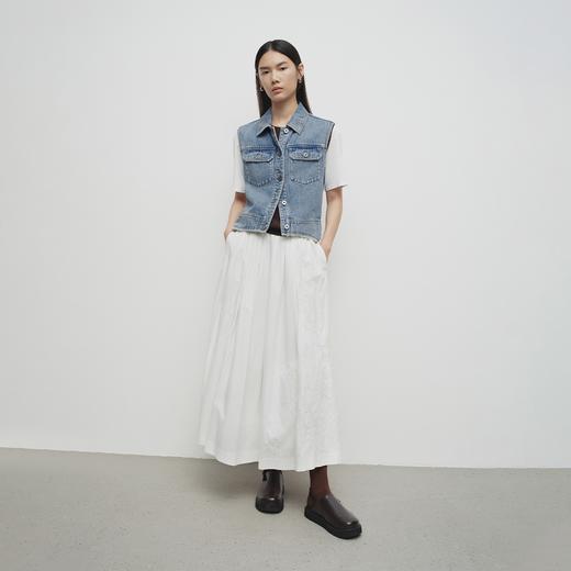 播商场同款时髦复古牛仔马甲女25春季新款叠穿蓝色上衣 商品图1