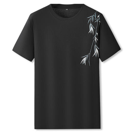 【棉质】【DPF】大依优型大码短袖T恤绣花体恤加大码肥佬宽松圆领休闲棉半袖打底上衣胖子男士 商品图4