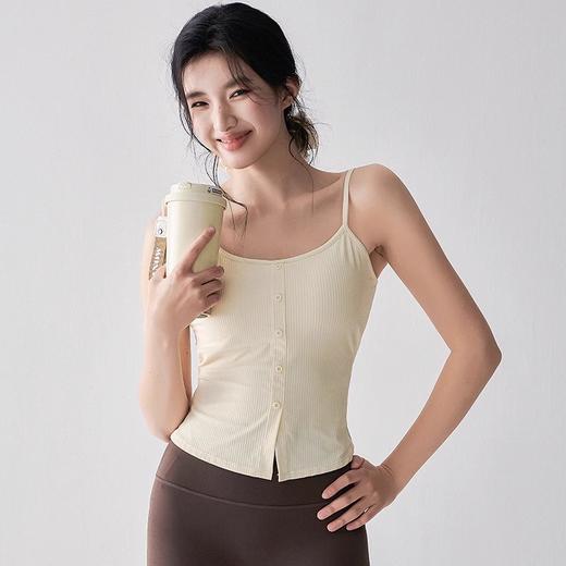 【限时秒】YOGACODE【火树银花系列】细肩带瑜伽服背心女带胸垫高级感性感美背吊带文胸DWC115005 商品图3
