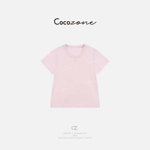 COCO ZONE 刘一一 25新款简约修身显瘦休闲圆领短袖T恤CD1A0283 商品图0