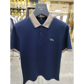 男士短袖T恤新款翻领休闲商务撞色边夏装上衣  YH-25323*