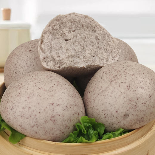 富世康粗粮馒头 紫薯黑米馒头早餐儿童老面饽饽早点加热即食 商品图3