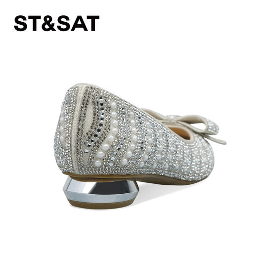 【人气新品】星期六气质水钻蝴蝶结浅口单鞋SSD1114B0J 商品图8