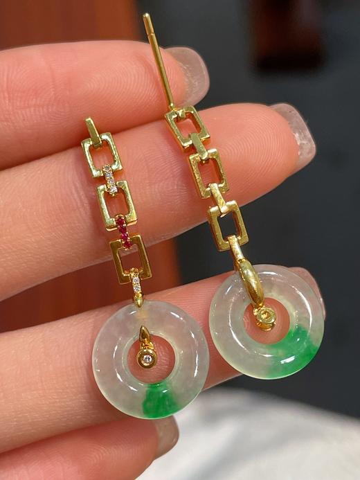 扣子翡翠耳坠 商品图3