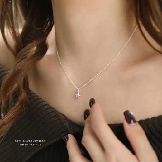 【星觅】s999纯银星星项链【YXS-A4149】 商品图1