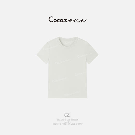 COCO ZONE 刘一一 100棉夏季基础款圆领短袖T恤ACD1A0035 商品图2