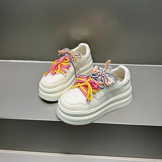 真皮厚底小白鞋!女款2025春季新款百搭板鞋DIY休闲鞋！ 商品图2