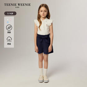 TeenieWeenie Kids小熊童装春夏女童可爱蕾丝飞袖Polo衫TKHA256345N