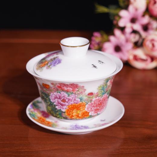 【明孝陵博物馆馆藏】《国色天香》重工粉彩茶具套装 牡丹大王张松茂、粉彩女王徐亚凤双大师联袂之作 商品图2