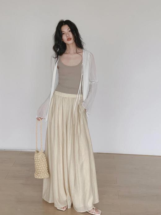 【又凉又垂 太爱这条纱裙裤了！】夏新款高腰慵懒风 杨柳皱冰丝光裙裤 商品图4