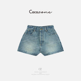 COCO ZONE 刘一一100棉春季新款水洗A字牛仔短裤ACD1A0070