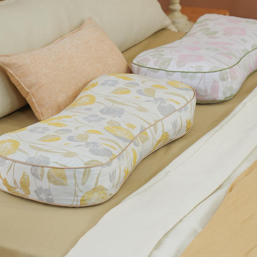 荷塘春色系列曲线枕头护颈椎助睡眠专用荞麦皮成人睡觉家用单人 商品图1