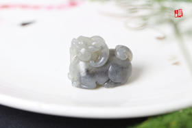 和田墨玉青花【貔貅】吊坠  配精美挂绳