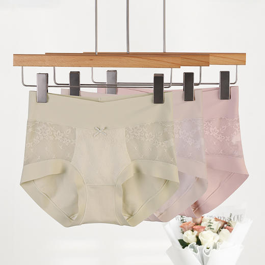 美奈川 桑蚕丝莫代尔蕾丝盒装裤 （3条盒装） 商品图1