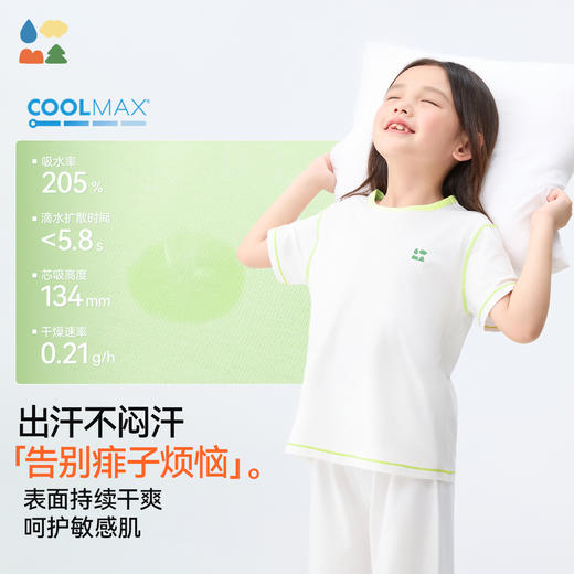 【静夜丝排汗家居服】森林棠25夏款儿童吸湿透气短袖七分裤家居服套装40232501 商品图1