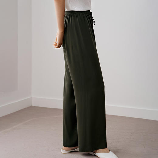 金三塔新品桑蚕丝可外穿直筒宽松阔腿长裤19MM弹力双乔绉 YSFBA901 商品图2