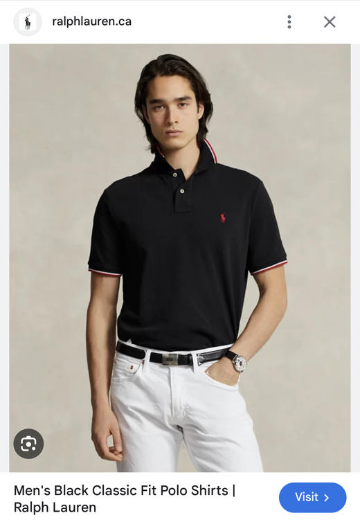 R.L 拼色镶边 纯棉珠地网棉 翻领短袖POLO衫 TX412 商品图2