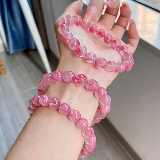 <有书独家>【非你莫属❗蔷薇辉石樱花雨手链】天然水晶晶体透亮，颜色超级少女心，玉化玫瑰蔷薇石花瓣水晶手串礼物桃花QQ 商品图1