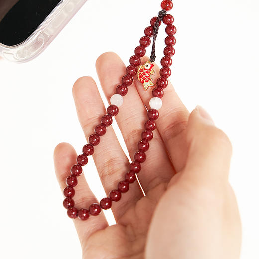 大英博物馆 东瀛系列 锦鲤上岸朱砂 手机链 商品图3