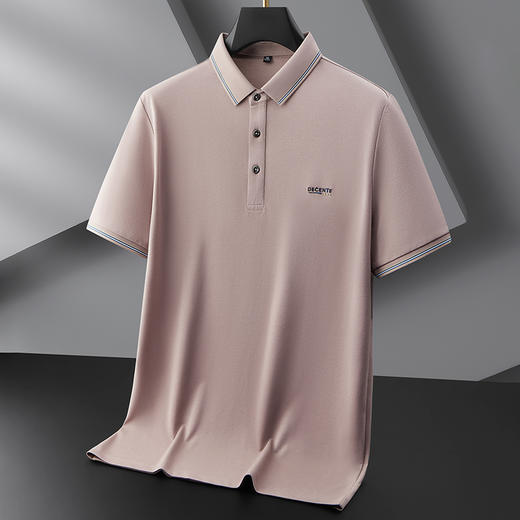 【DKP】大依优型大码Polo衫弹力翻领T恤轻奢休闲纯色短袖男宽松T恤上衣胖子 商品图4