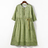丁摩 新中式收腰苎麻连衣裙国风复古裙子 商品缩略图6