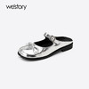 Westory2025年夏季低跟穆勒拖分趾包头拖鞋空凉鞋W25AH59291 商品缩略图1