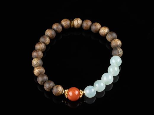 XY0166沉香+翡翠南红手串 商品图0