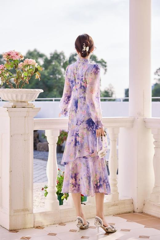 Le Malene 露肩盘扣修身鱼尾连衣裙 19908 商品图8