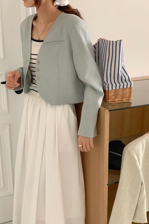 LNNNS 蓝色韩系简约短款外套 19887 商品图3