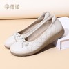 信诺真皮女鞋新款妈妈舒适单鞋软底平底脚蹬休闲中老年豆豆皮鞋子5C9811-63 商品缩略图5