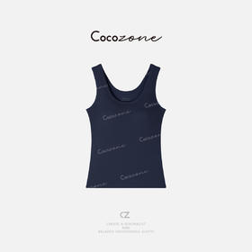 COCO ZONE 刘一一 设计感撞色修身显瘦无袖U领背心CD1A0228