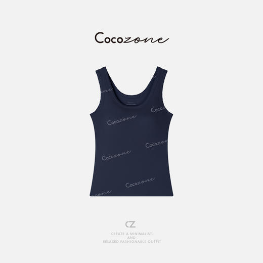 COCO ZONE 刘一一 设计感撞色修身显瘦无袖U领背心CD1A0228 商品图0