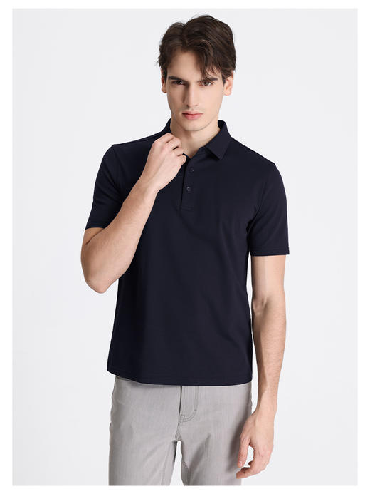 callisto藏青棉混纺T恤 商品图3