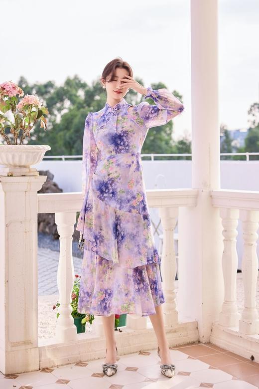 Le Malene 露肩盘扣修身鱼尾连衣裙 19908 商品图6