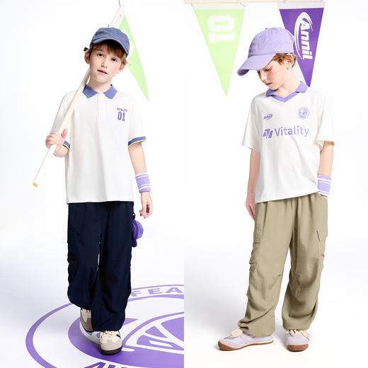 【实体店同款】男女童全腰梭织单裤夏季新款安奈儿童装AM526711 商品图3