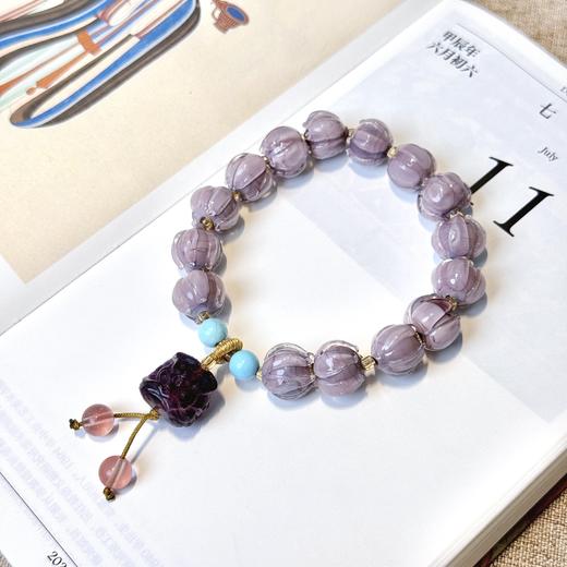 【敦煌紫醒狮琉璃手串】敦煌手串配饰琉璃好运 福泽小众精致 闺蜜轻奢手串 商品图7