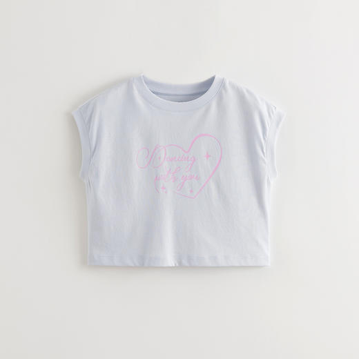 【凉感透气】马克珍妮女童爱心字母无袖T恤2025年夏装新款550678 商品图3